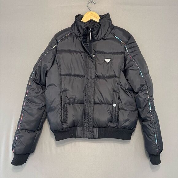 Ecko Red Women’s Black Zip Up Puffer Jacket Size XL Polyester HipHop Style - Picture 2 of 11